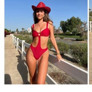 Strawberry Milk Mob Red One Piece Swimsuit